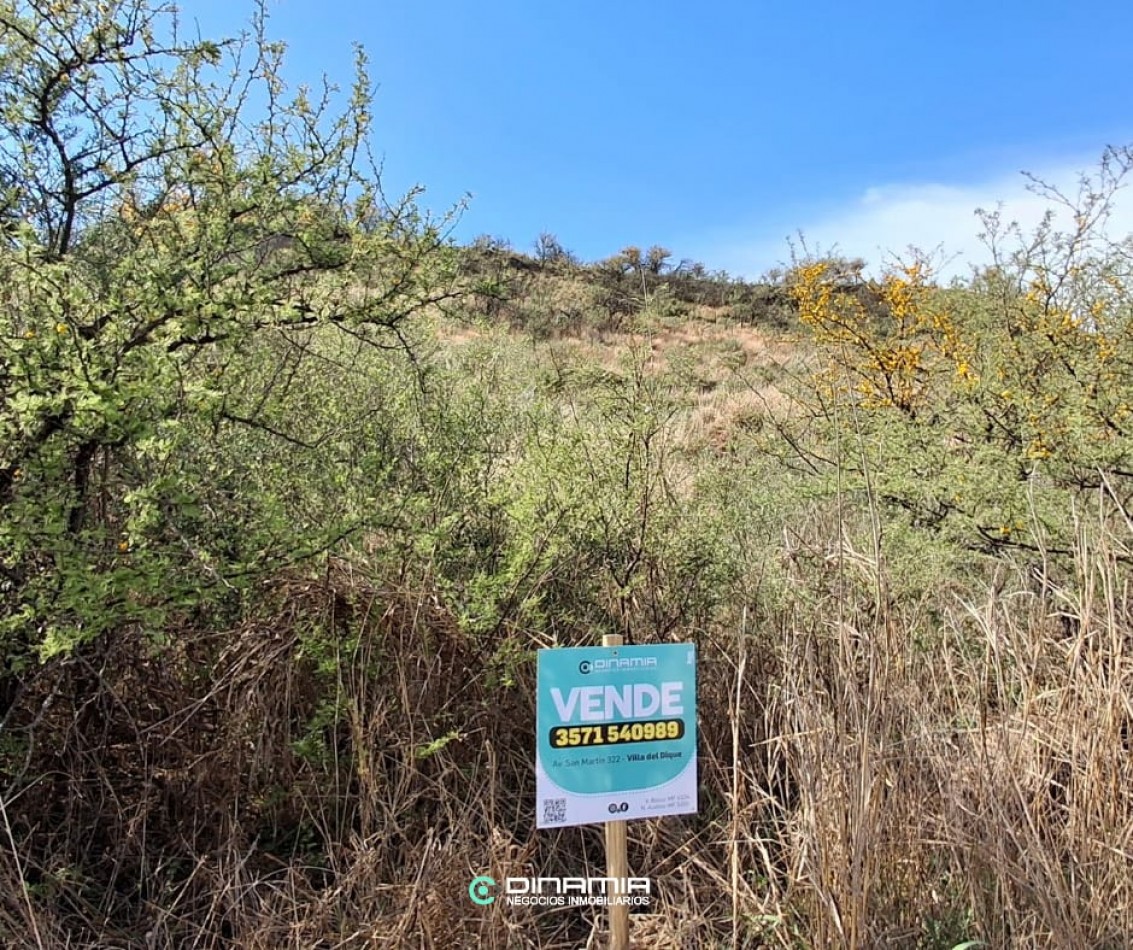 LOTE EN ZONA EN PLENO CRECIMIENTO, AL PIE DEL CERRO EN VILLA DEL DIQUE