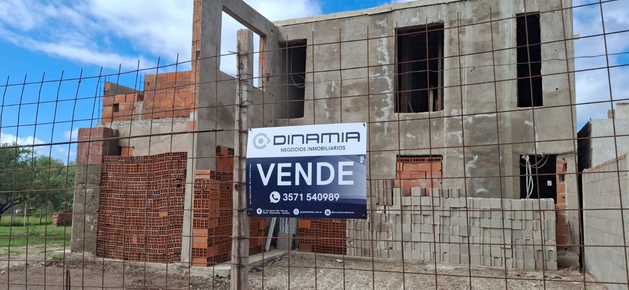 SE VENDEN 2 LOTES MAS 1 LOTE CON OBRA EN CONSTRUCCION EN VILLA DEL DIQUE 