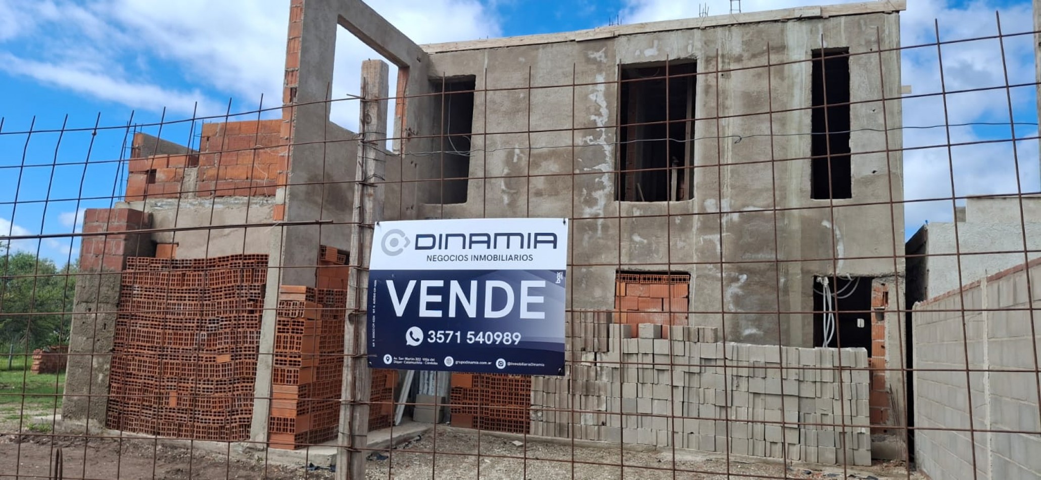 SE VENDEN 2 LOTES MAS 1 LOTE CON OBRA EN CONSTRUCCION EN VILLA DEL DIQUE 