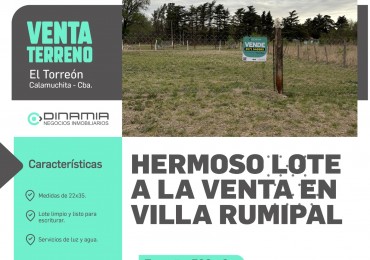 BUSCANDO CONSTRUIR EN EL TORREON? VILLA RUMIPAL